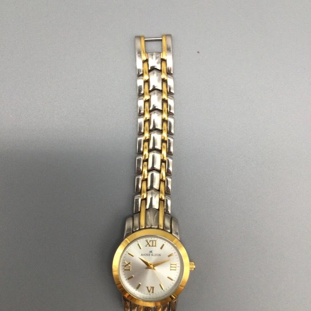 Anne Klein Womens Watch 25mm Two Tone Y10873 Bracelet New Battery 6.75